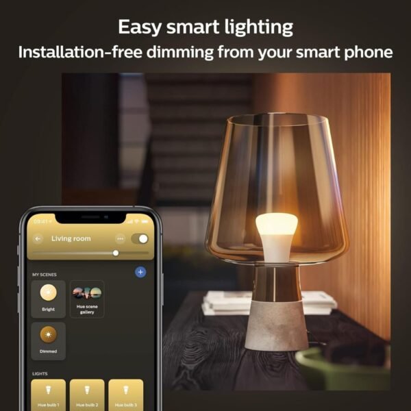 4 Pack Philips Hue Smart 60W A19 LED Bulb