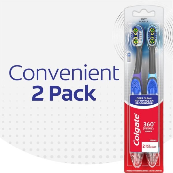 Colgate 360 Vibrate Deep Clean Battery Operated Toothbrush Pack