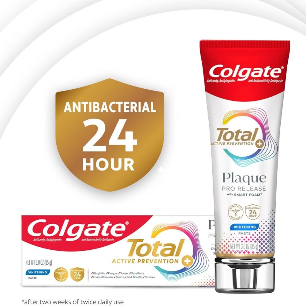 Colgate Total Plaque Pro Release Whitening Toothpaste 2 Pack, 3.0 oz