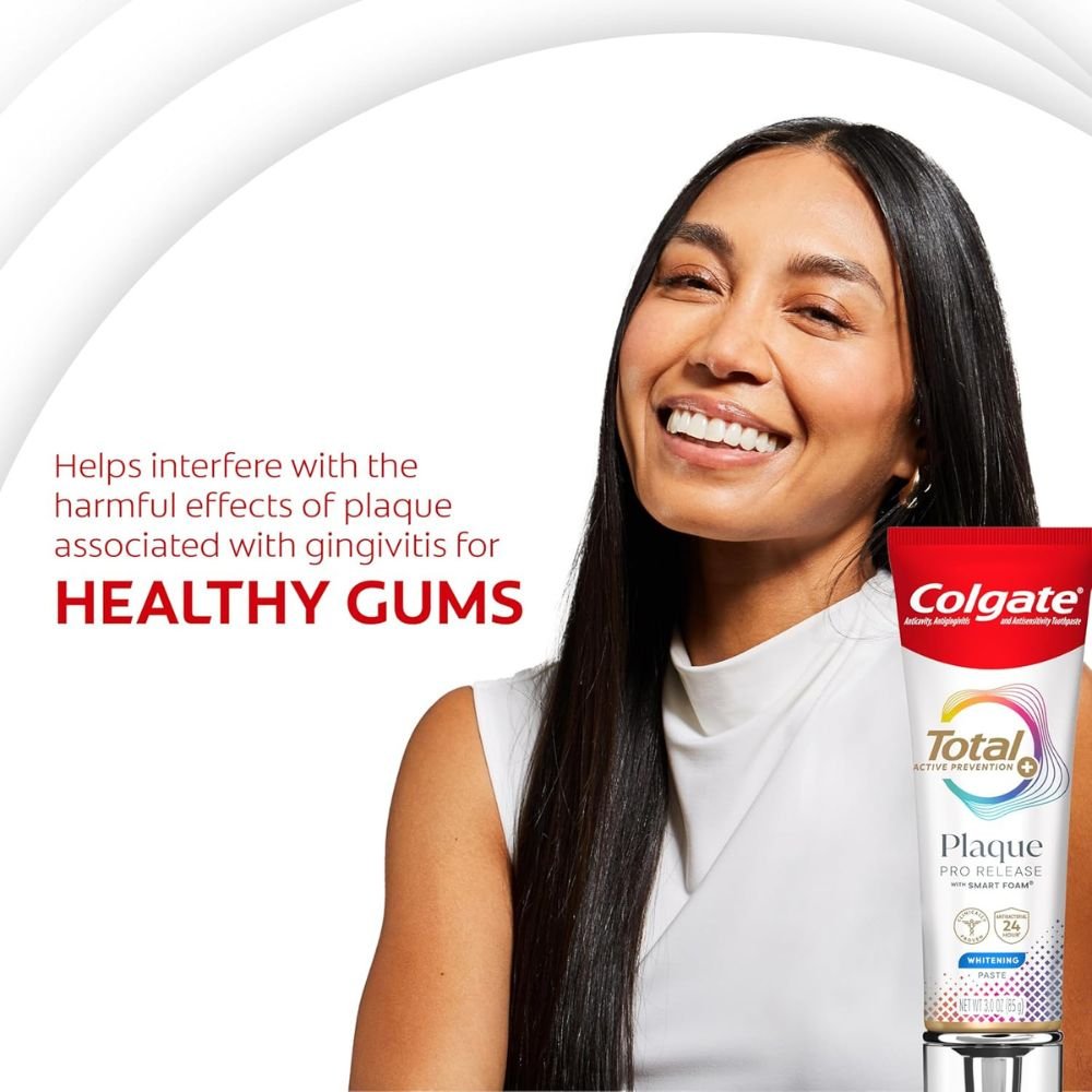 Colgate Total Plaque Pro Release Whitening Toothpaste 2 Pack, 3.0 oz
