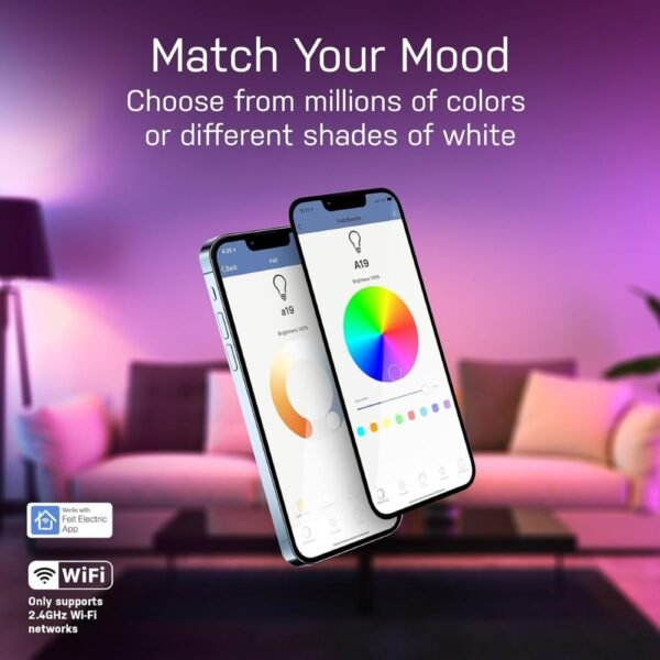 3 Pack Feit Electric Smart Light Bulbs with RGB Color Changing