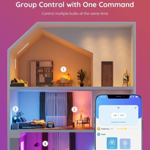 4 Pack Govee Smart Light Bulbs
