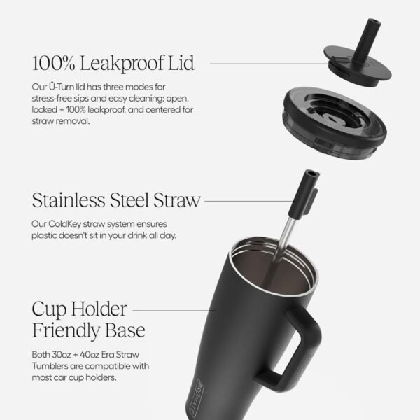 Leakproof Insulated Tumbler with Lid and Straw