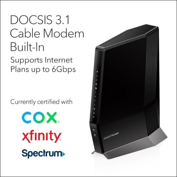Nighthawk Cable Modem and WiFi 6 Router Combo (CAX80)