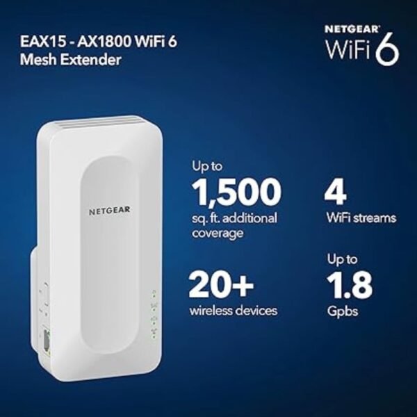 NETGEAR WiFi 6 Mesh Range Extender (EAX15)