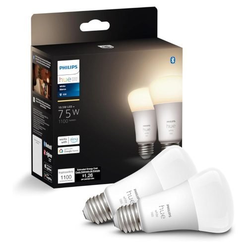 2 Pack Philips Hue Smart 75W A19 LED Bulb