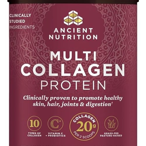 Ancient Nutrition Collagen Powder Protein with Probiotics, Unflavored Multi Collagen Protein with Vitamin C, 45 Servings, Hydrolyzed Collagen Peptides Supports Skin and Nails, Gut Health, 16oz1