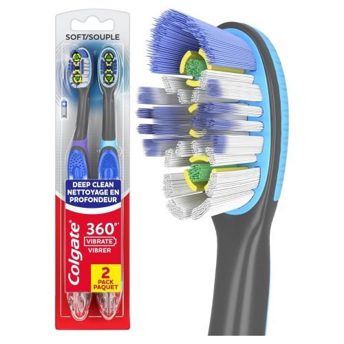 Colgate 360 Vibrate Deep Clean Battery Operated Toothbrush Pack
