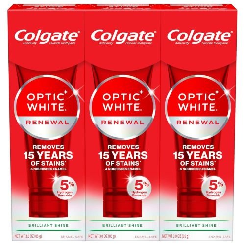 Colgate Optic White Renewal Teeth Whitening Toothpaste, 3 Pack, 3.0 oz