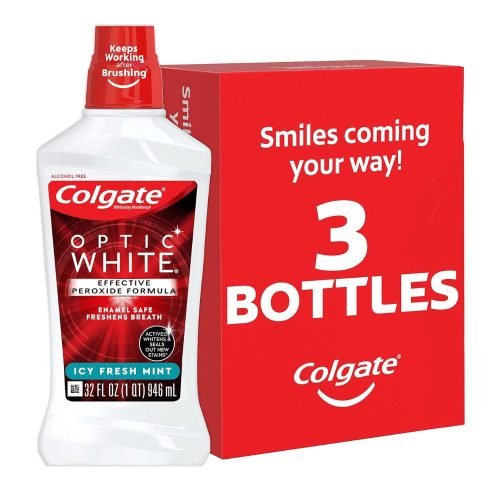 Colgate Optic White Whitening Mouthwash- 32 fluid ounces (3 Pack)