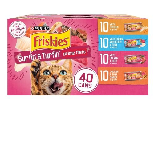 Purina Friskies Gravy Wet Cat Food– (Pack of 40) 5.5 oz. Cans